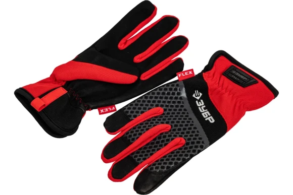 Перчатки комбинированные,работа с сенсорными экранами р.-XL (10), красные,ЗУБР