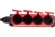 Колодка ЭРА K-4e-RED-IP44 каучуковая с заземлением 4 розетки 16A IP44 красная