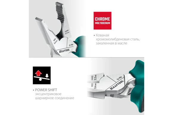 Плоскогубцы комбинированные c эксцентриковым шарниром 180 мм KRAFTOOL 22011-1-18_z01