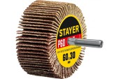 Круг шлифовальный лепестковый на шпильке 60x30 мм P60 STAYER 36608-060 Круг шлифовальный лепестковый на шпильке 60x30 мм P60 STAYER 36608-060