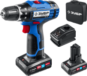 Шуруповёрт аккум. ЗУБР DL-121-42, 12В, 40Н*м, 1350об/мин, АКБ 2-шт (4А*ч), в сумке Шуруповёрт аккум. ЗУБР DL-121-42, 12В, 40Н*м, 1350об/мин, АКБ 2-шт (4А*ч), в сумке