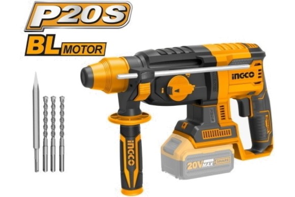 Перфоратор(BL) аккум. INGCO CRHLI20228, 20В, 2Дж, SDS+, 22мм, без АКБ и ЗУ, в коробке Перфоратор(BL) аккум. INGCO CRHLI20228, 20В, 2Дж, SDS+, 22мм, без АКБ и ЗУ, в коробке