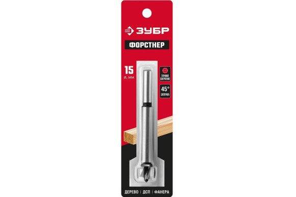 Сверло Форстнера по дереву 15 х 90мм, ЗУБР Сверло Форстнера по дереву 15 х 90мм, ЗУБР