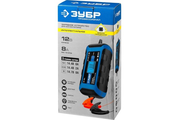 Зарядное устройство Автомобильное ЗУБР АЗУ-160 , Li-ion6/12 В, 8А.