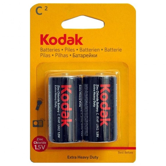 Батарейки C (овальные) R14-2BL 2шт. Kodak
