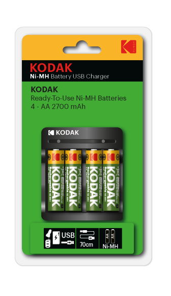 Зарядное устройство для аккумуляторов Overnight USB K4AA/AAA Kodak 