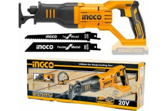 Пила сабельная аккум. INGCO CRSLI1151, 20В, 115/8мм, 2800ход/мин, без АКБ и ЗУ, в коробке