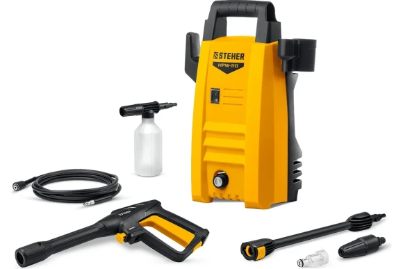 Мойка высокого давления HPW-110,1400Вт,70-110бар,370л/ч, STEHER Мойка высокого давления HPW-110,1400Вт,70-110бар,370л/ч, STEHER