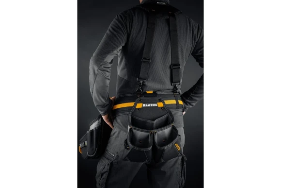 Пояс монтажника +2 большие+1малая сумки+подтяжки KBS-5 KRAFTOOL Пояс монтажника +2 большие+1малая сумки+подтяжки KBS-5 KRAFTOOL