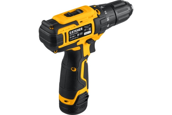 Шуруповёрт аккум. STEHER CD-120-1, 12В, 30Н*м, 0-1350об/мин, АКБ 1-шт (2А*ч), в кейсе