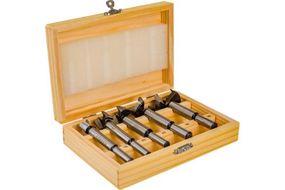 Набор сверл Форстнера по дереву 5шт, 15/20/25/30/35мм, STAYER Набор сверл Форстнера по дереву 5шт, 15/20/25/30/35мм, STAYER