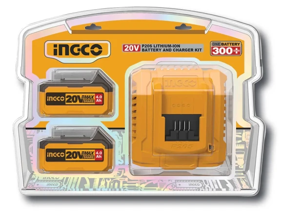 Набор аккумуляторов и зар, ус-ва INGCO FBCPK1424 20ВLi-ion,,4А/ч-2шт+зарядное уст.