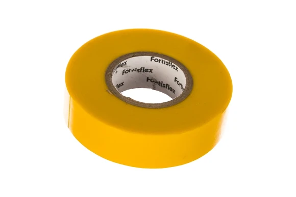 Изолента жёлтая ПВХ 20м, ширина 19мм, толщина 0.15мм, FORTISFLEX