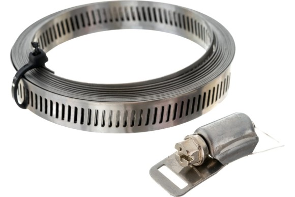 Набор хомутов универсальный нержавеющий 3м*12,7мм, 8 замков ЗУБР Профессионал