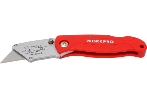 Нож складной 61*19мм,WP211002 пластиковый, WORKPRO