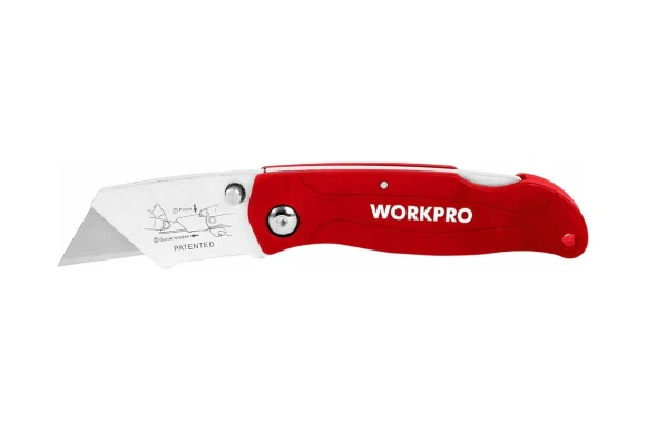 Нож складной 61*19мм,WP211002 пластиковый, WORKPRO