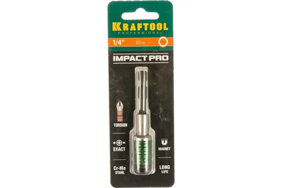Адаптер для ударных бит 1/4"-60 мм KRAFTOOL