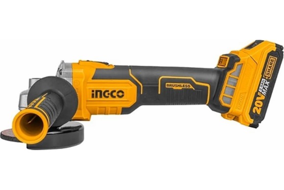 Шлифмашина(BL) угловая аккум. INGCO CAGLI201582, 20В, 125мм, 3000/8500об/мин,АКБ 2-шт (4А*ч),в сумке
