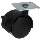 Колесо мебельное, платформенное с тормозом,поворотное d=50мм Колесо мебельное, платформенное с тормозом,поворотное d=50мм