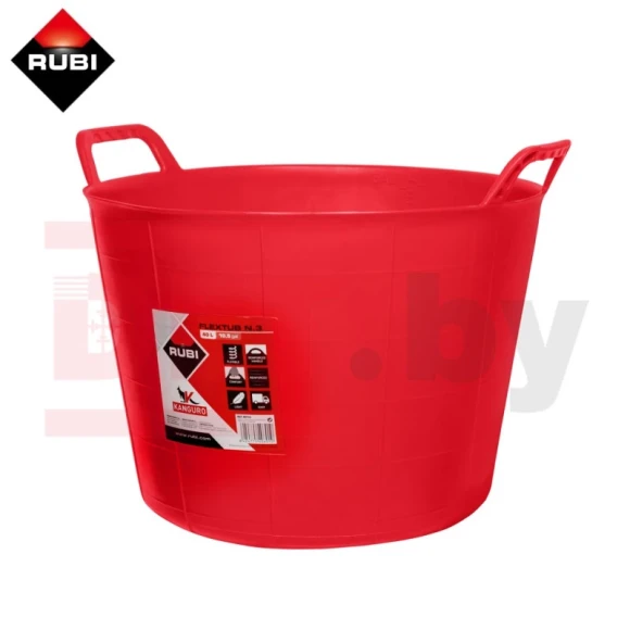 Ведро строительное гибкое (красное), 40л, арт.88726 RUBI