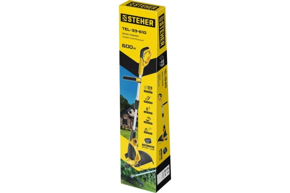 Триммер электрич. STEHER TEL-33-610, 600Вт, леска 1.6мм, скашивание 330мм, в коробке